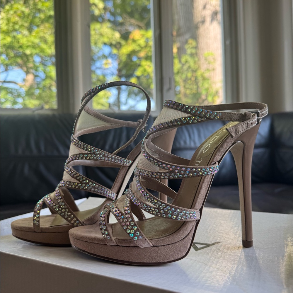 Aldo Rhinestone Strappy Heels